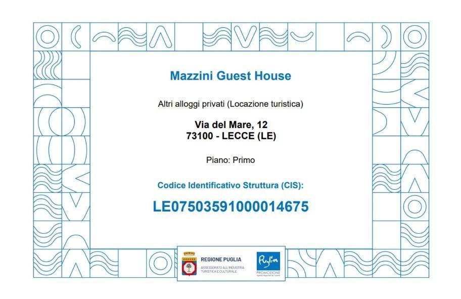 ليتشي Mazzini Guest House المظهر الخارجي الصورة